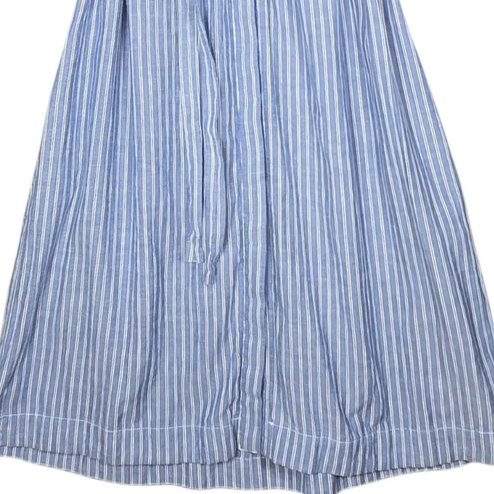 Anthropologie Isabella Sinclair Piper Blue Striped Ruffle Shirt Dress XL Belted - Picture 5 of 8